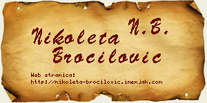 Nikoleta Broćilović vizit kartica
